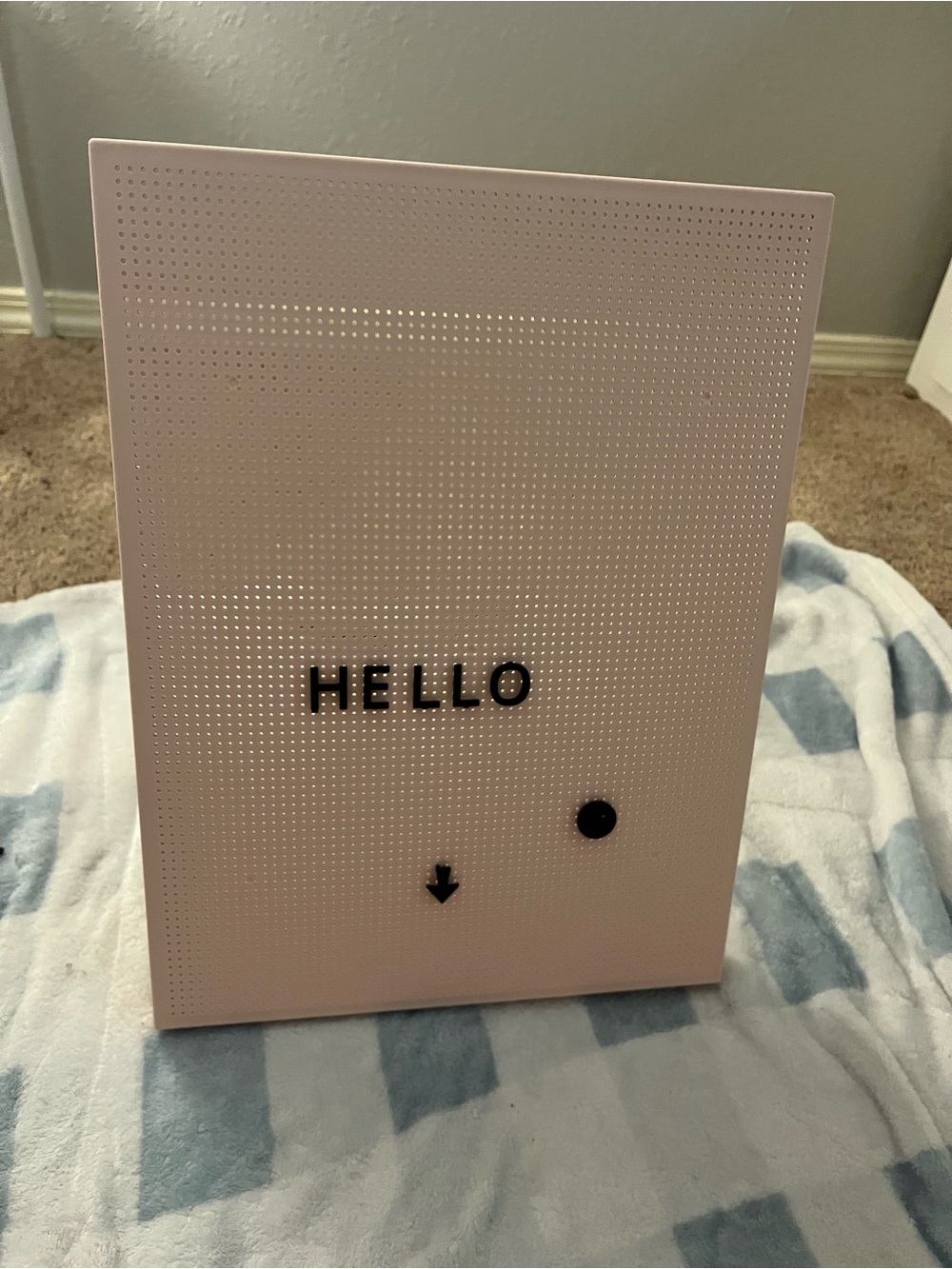 Pink Letterboard Sign with Black Letters - Hello